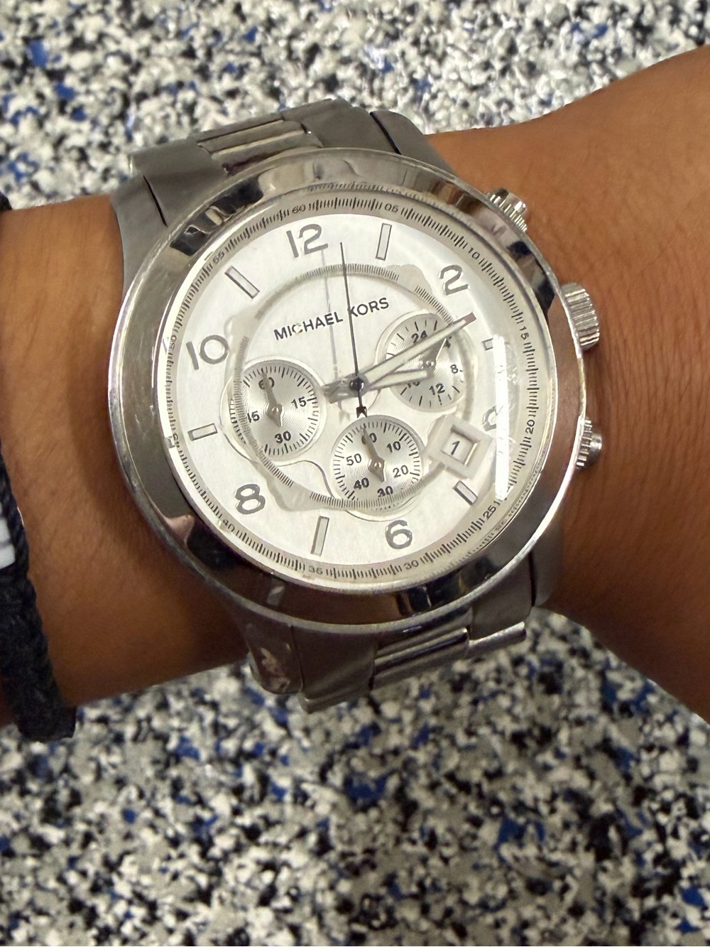 Michael Kors Silver Tone Chronograph Bracelet Watch